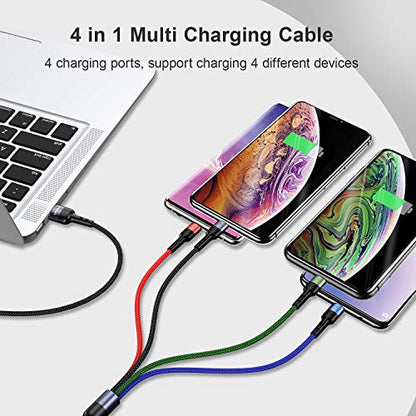 Multi Charging Cable 2Pack 4FT 4 in 1+ PD 60W USB C Multi Fast Charging Cable