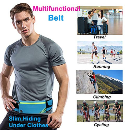 AIKENDO Slim Running Belt Fanny Pack Waist Bag Running Phone Holder - color: Blue