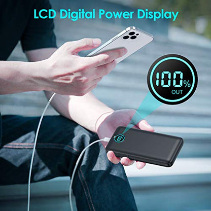 Portable Charger 30,800mAh PowerBank with 3 Output, 25W PD Fast Charging +QC 4.0 Quick Phone Charging Power Bank,Travel Essential Phone Charger Battery Pack for iPhone 17/16/15 Android Galaxy etc - color: Black