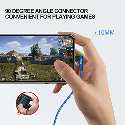 90 Degree iPhone Charger [MFi Certified] USB A Lightning Cable 6FT, 2 Pack - color: Blue, size: 6FT, style: USB-A