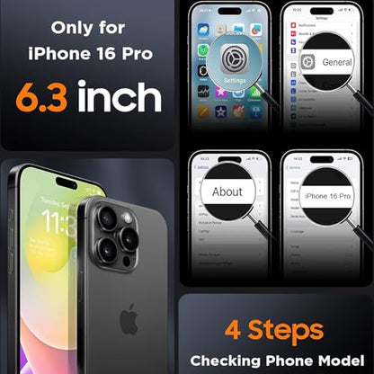 Battery Case iPhone 16 Pro, Upgraded 10000mAh Rechargeable Portable Extended Battery Pack Supported Qi Wireless Charging Case Compatible with iPhone 16 Pro (6.3 inch) Charger Power Bank (Black) - size: iPhone 16 Pro (6.3 inch)