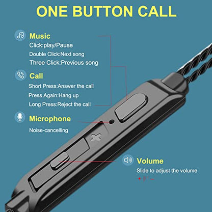 Cianyyee 6Pack Earbuds Headphones Wired with Microphone，in-Ear Earbuds,Noise Isolating,Powerful Heavy Bass, Earphones Compatible with iPhone, iPod, iPad, MP3, Laptops, and Most 3.5mm Jack - color: 3Black+3White