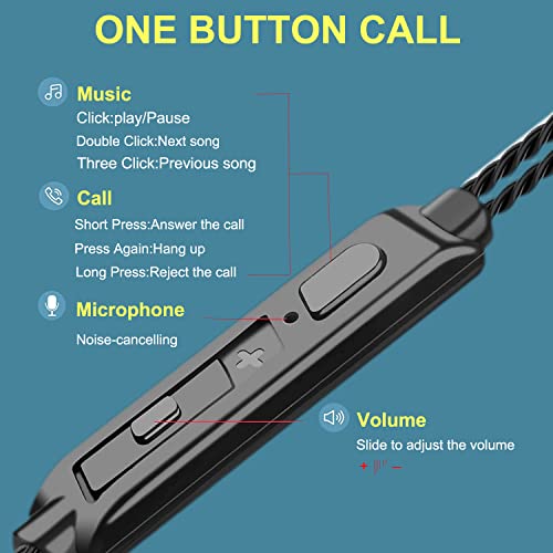 Cianyyee 6Pack Earbuds Headphones Wired with Microphone，in-Ear Earbuds,Noise Isolating,Powerful Heavy Bass, Earphones Compatible with iPhone, iPod, iPad, MP3, Laptops, and Most 3.5mm Jack - color: 3Black+3White