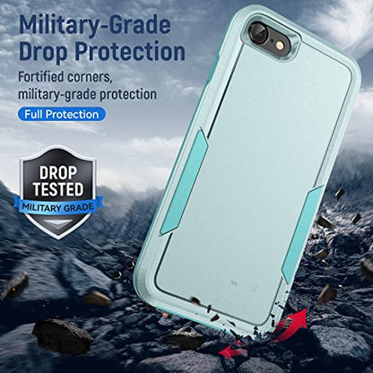 for iPhone SE Case 2022(3rd)/2020(2nd)/iPhone 7/8 Case, with Screen Protector,[Military Grade Drop Tested] Heavy-Duty Tough Rugged Shockproof Protective Phone Case, Green - color: Green