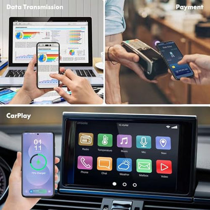 Wireless Charging Case for Galaxy S25 Edge, Upgraded 10000mAh Rechargeable Portable Charging Case Compatible with Galaxy S25 Edge (6.7 inch) with Carplay Extended Battery Pack Charger Case (Black) - size: Galaxy S25 Edge -10000mAh