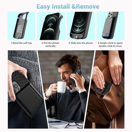 Battery Case for iPhone 12, 12 Pro (6.1 inch), 13800mAh High Capacity Battery Charging Case, Portable Rechargeable External Charger Case Battery Pack with Tempered Glass Screen Protector Black - size: for iPhone 12, 12 Pro (6.1 inch)