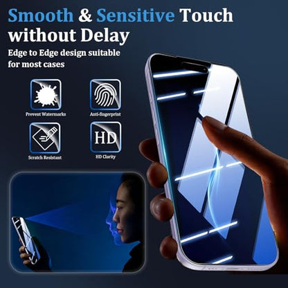(3+2 Pack) 360°Privacy Screen Protector for iPhone 17 【4 Way Anti Spy】 + Camera Lens Protector,9H Shatterproof, Anti-Peep,Bubble-Free, Case Friendly Easy Installation Frame Included - Orange - size: iPhone 17