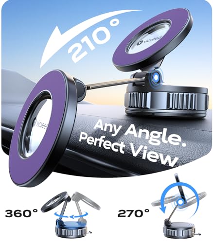 VICSEED Upgraded Car Phone Holder for Magsafe Car Mount [Strongest Suction] - color: Purple