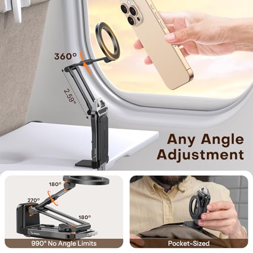 OMOTON TP02 360°Rotating for MagSafe Tripod, Upgrade with 1/4" Screw, Arca - color: 7-Black Pro
