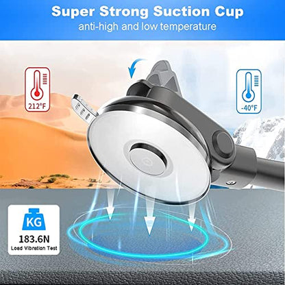 Car Phone Mount for Collapsible Grip/Socket Mount User,Windshield/Dashboard/Vent Phone Holder with Strong Suction Cup,13-Inches Long Arm Gooseneck Cell Phone Cradle for Swappable Grip Stand - style: Gooseneck Socket Mount