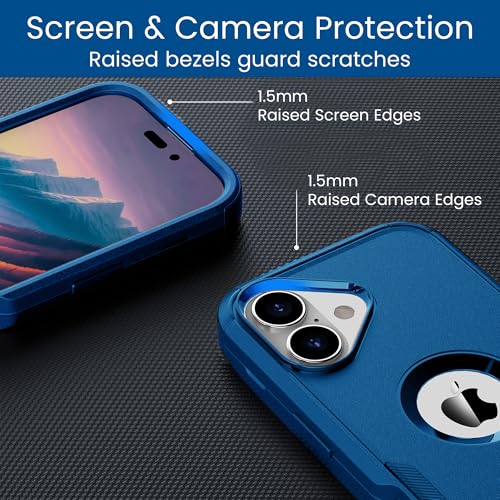 MXX for iPhone 17 Case, Heavy Duty 3 in 1 Wing Design Protective Cover with MagSafe, Phone Case 2025 (Navy Blue) - color: Navy Blue, size: iPhone 17