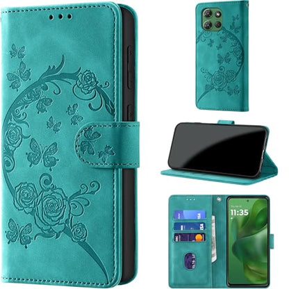 Wallet Case for Motorola Moto G Power (2025), Turquoise | RFID Blocking, Magnetic Closure, Card Holder, Kickstand, Shockproof Flip Cover - color: Turquoise