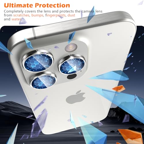 imluckies for iPhone 16 Pro - iPhone 16 Pro Max Camera Lens Protector, AR+AF Tempered Glass, 9H Ultra-Tough Metal Individual Lens Cover, HD Clear Camera Accessories, Case Friendly - White Titanium - color: White Titanium