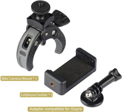 UTEBIT Camera Mount Clamp, 360° Ballhead with 1/4" Thread Holes, Black - color: Black
