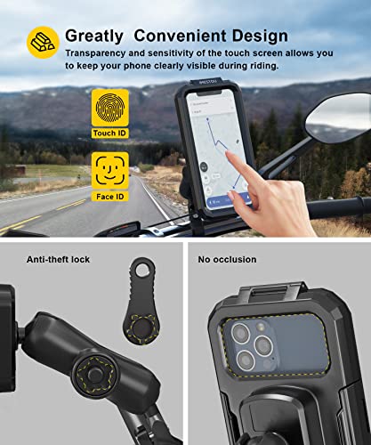 iMESTOU Waterproof Motorcycle Phone Holder for 5.5"-6.8" Cellphones (L) - size: L--For 5.5"-6.8" Phones