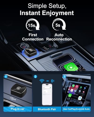 Wireless CarPlay Adapter, USB/USB-C Plug Supports iPhone & Android Phones - color: Wireless CarPlay Adapter