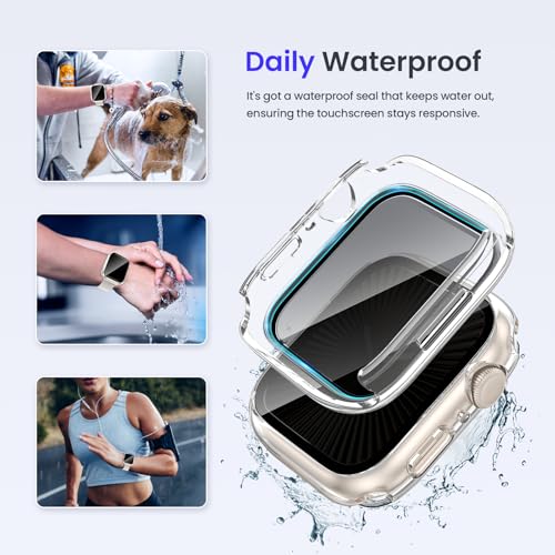 Goton Privacy Waterproof Case for Apple Watch Series 11/10 46mm - color: Clear, size: 46mm