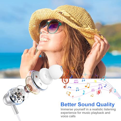 Wired Earbuds USB C in Ear Headphones for iPhone 17 Pro Max 17e 17Pro 17 16 - color: White