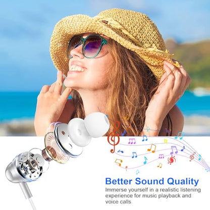 Wired Earbuds USB C in Ear Headphones for iPhone 17 Pro Max 17e 17Pro 17 16 - color: White