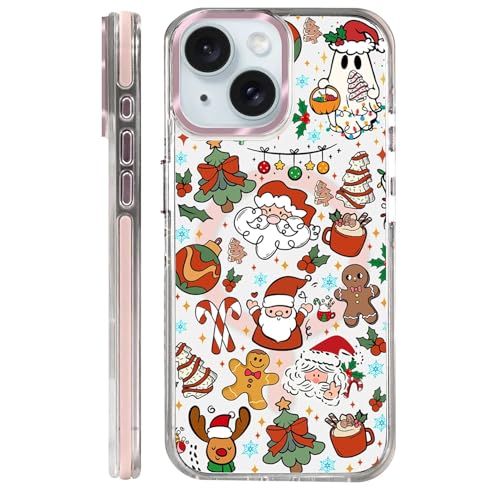Clear Case for iPhone 15, [Magnetic Charging Compatible][Military-Grade Protection][Anti-Yellowing] Shockproof Slim Magnetic Phone Case for iPhone 15, Christmas Doodle - color: Christmas Doodle, size: iPhone 15