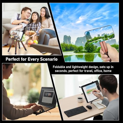 Foldable Desktop Portable Laptop Stand, 4-13 Inch Phones/Tablets (Orange) - color: Orange