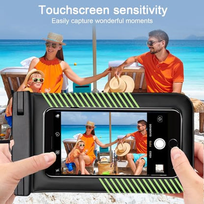 1 Pcs Waterproof Phone Case for Beach Adventures Swimming Outdoor Activities with Touch Screen Adjustable Strap (Green) - color: Green