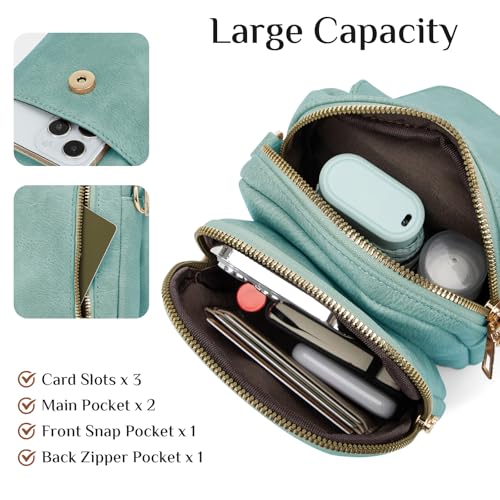 Fashion Small Crossbody Bags for Women Trendy Designer Cell Phone Purses | Adjustable Straps,with Card Holder,Detachable Wristlet Strap,small Cross Body Bag for Woman,Mini Bags,Travel Purse,Work,Gym - color: Lightblue