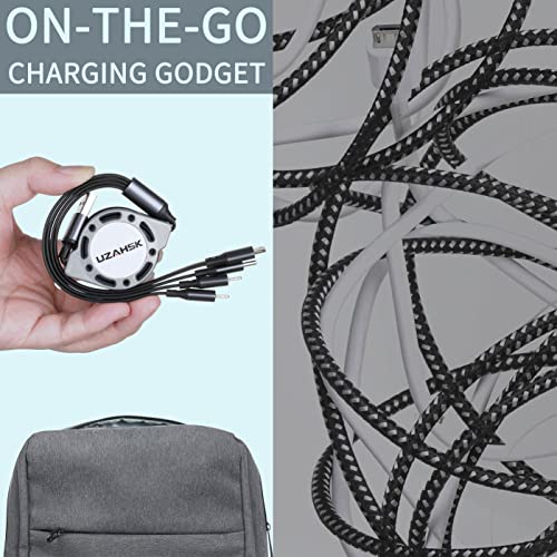 4 in 1 Multi Charging Cable, Retractable Multi Fast Charger Cable - size: 4 IN 1:2PACK