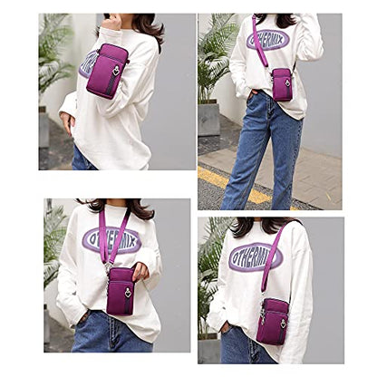 Women Crossbody Cell Phone Purse Case Armband Bag for iPhone 12 13 Mini 14 15 Plus 11 Pro Max Google Pixel 6a 7a 8a 6 7 8 Pro - color: Purple