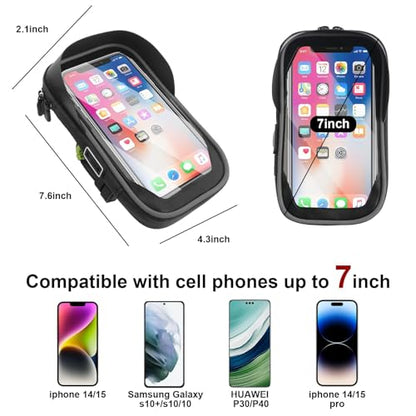 Bike Phone Handlebar Bag Holder Bike Phone Holder Waterproof Bike Bag with Sun-Visor Rain Cover, TPU Touch Screen, Handlebar Mount Bicycle Phone Front Frame Bag Bike Phone Mount for Bike - style: Handlebar Bag