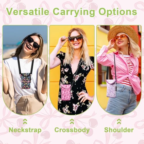 Flap Closure Secure Cell Phone Bag with Card Pocket for iPhone & Samsung - color: Garden Alike