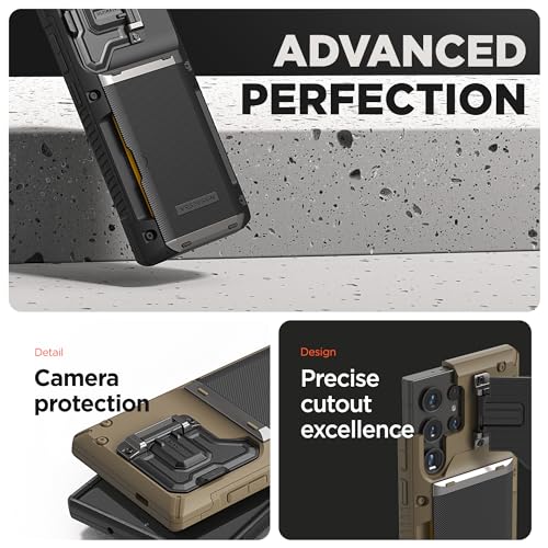 VRS DESIGN Damda Glide DuoGuard for Samsung Galaxy S24 Ultra Phone Case (2024), Premium Sturdy Fully Covered Camera Lens Protection Cover Card Holder Wallet Case (Matte Black) - color: Matte Black, size: Galaxy S24 Ultra