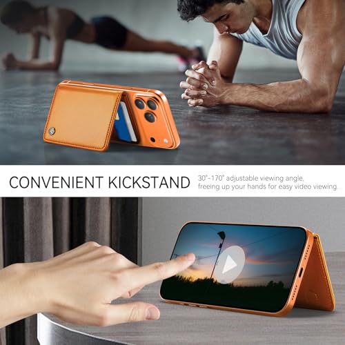 Defencase for Magsafe Wallet Magnetic Card Holder RFID Blocking, Orange - color: Fashion Orange