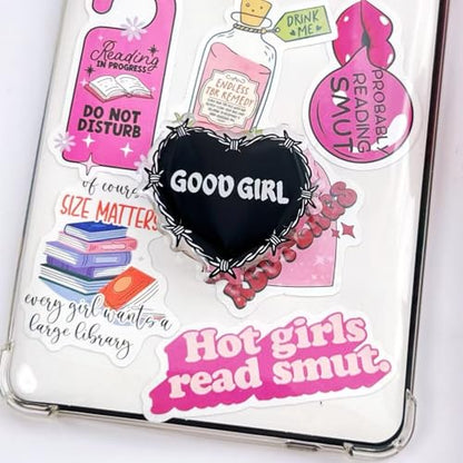 Cute GOOF Girl Expandable Collapsible Grip, for with Kindle E-Readers, iPhones and Smartphones,Rotating Folding Elastic Base, A Gift for Book Lover - color: GOOD GIRL