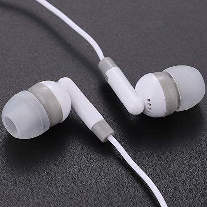 CN-Outlet Bulk Earbuds Headphones 50 Pack, Wholesale Disposable Earphones for Schools Classroom Students Kids Children (White) - color: White