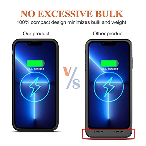 Battery Case for iPhone 13 Pro Max,Upgraded 12000mAh Portable Protective Charging Case with Wireless Charging Compatible for iPhone 13 Pro Max (6.7 inch) Battery Pack Charger Case with Carplay (Black) - size: iPhone 13 Pro Max