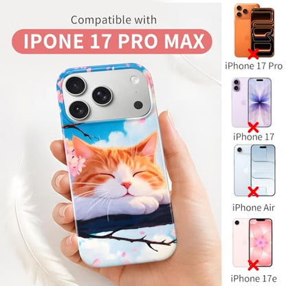 Compatible with with iPhone 17 Pro Max, 2025 Anti-Yellow Ultra Transparent Soft TPU Phone Case, Shockproof Anti-Slip Slim Lightweight Full Coverage Protective(Cat) - color: Cat