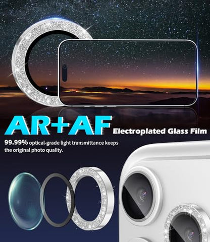 imluckies Camera Lens Protector for iPhone 17 Pro/iPhone 17 Pro Max - color: Bling Sliver