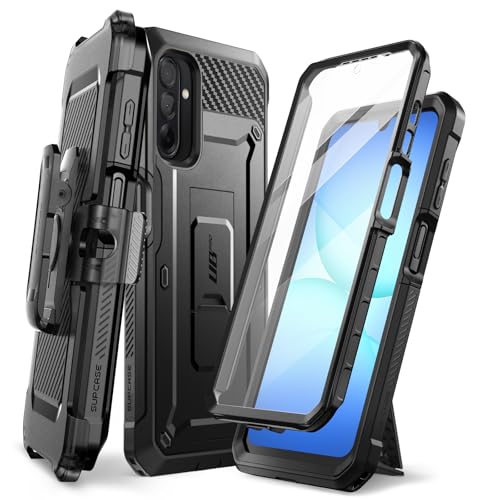 SUPCASE for Samsung Galaxy A17 5G Case with Screen Protector, Black | Built-in Kickstand, Belt Clip, Full-Body Heavy Duty Rugged Shockproof, Military-Grade Protection, Unicorn Beetle Pro - size: Galaxy A17