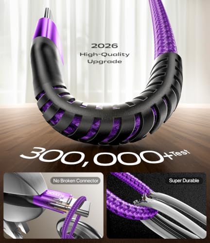 USB to USB C Cable 3A Fast Charging 6FT, USB A to USB C Cable for CarPlay - color: Purple, size: 3FT, style: USB A to USB C