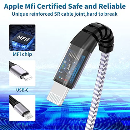 [Apple MFi Certified] Short iPhone Charger 8 Inch 3Pack, USB A to Lightning