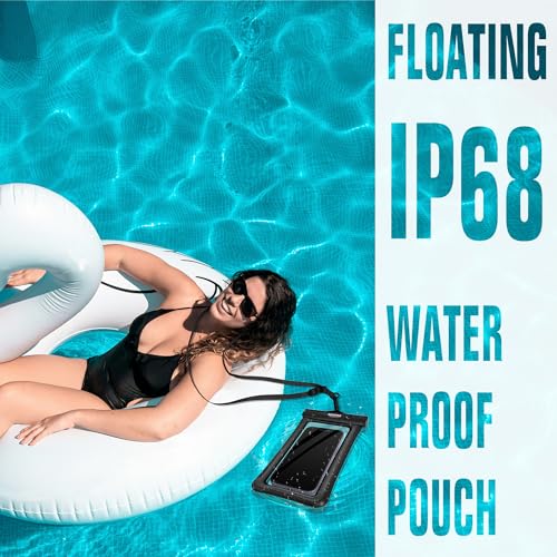 NEPHI IPX8 Floating Waterproof Phone Pouch 2 Pack-Up to 8.0"，Floating Phone Case for iPhone Andriod, Dry Bags for Vacation Beach Pool Kayak Cruise Travel Essentials (Black White 2 Pack) - color: Black White 2 Pack