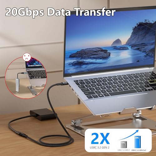 Long Distance USB C Extension Cable 3 Meter, 240W PD & 20Gbps Data Transfer, 4K@60Hz Nylon Braided Extender for Laptop, Monitor, Home Theater,Gaming Setup - size: 10ft/3m