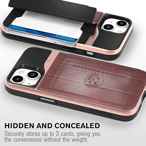 VENA vCommute for iPhone 15 Wallet Case, Red | Military-Grade Drop Protection, Premium Leather Magnetic Flap Cover, Hidden Card Holder, RFID Blocking, Multi-Angle Kickstand - color: Classic - Red, size: iPhone 15