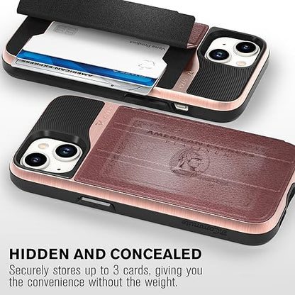 VENA vCommute for iPhone 15 Wallet Case, Red | Military-Grade Drop Protection, Premium Leather Magnetic Flap Cover, Hidden Card Holder, RFID Blocking, Multi-Angle Kickstand - color: Classic - Red, size: iPhone 15