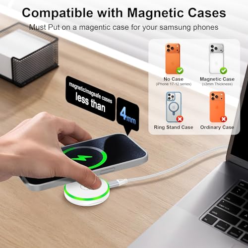 25W Magnetic Wireless Charger Fast Charging Pad MagSafe Charging Station - color: White-2