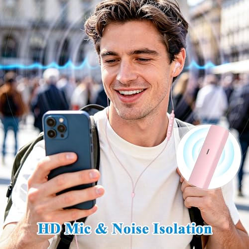 ACANDYA MFi-Certified Lighting Earbuds for iPhone 14 13 12 11 Pro Max Pink - color: Pink