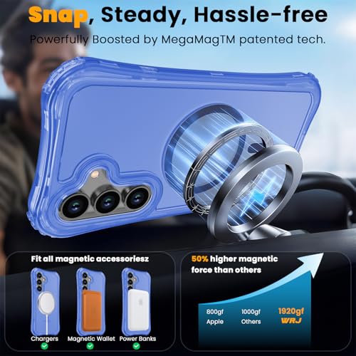WRJ Magnetic Matte for Samsung Galaxy S26 FE Case,Samsung S25 FE Case [Fit for MagSafe][Military Grade Drop Protection] Translucent Shockproof Protective Phone Case-Ultramarine - color: Ultramarine, style: Matte