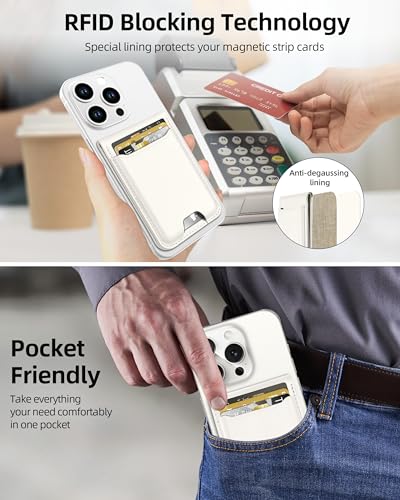 ExtreLife for Magsafe Wallet, Works with Apple Find My, 6 Cards Holder - color: Milk White