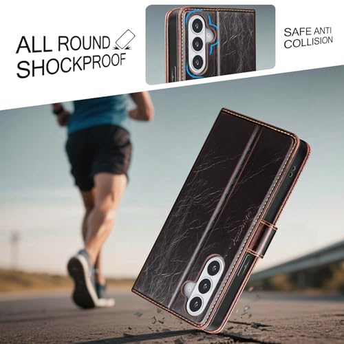 Compatible with Samsung Galaxy S26 Case Wallet with Card Holder [4 Card Slot] Women Men,RFID Blocking PU Leather Phone Case Flip Shockproof Protector Cover Credit Card Slot Kickstand,Coffee - color: Coffee-U1, size: Samsung Galaxy S26 - 6.3"